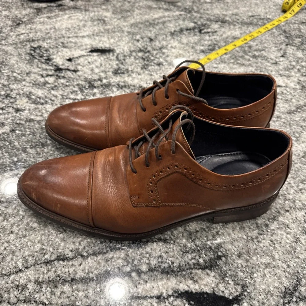 Cole Haan C28882 Brown Leather Cap Toe Dress Shoes‎ Mens Size 10 M #007